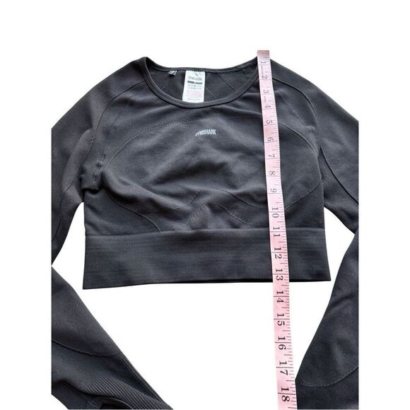 GYMSHARK Flex Sports Long Sleeve Crop Top In Black Size S - Picture 10 of 12